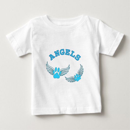 Engel-Pfoten in blau Baby T-shirt (Vorderseite)