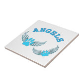 Engel-Pfoten in blau Fliese (Seite)