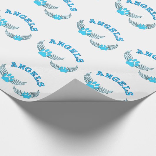 Engel-Pfoten in blau Geschenkpapier (Ecke)