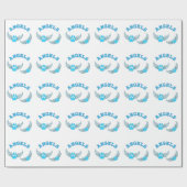 Engel-Pfoten in blau Geschenkpapier (Flach)