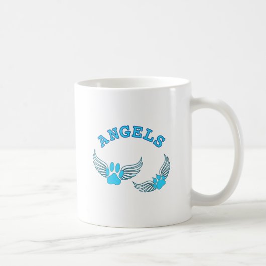 Engel-Pfoten in blau Kaffeetasse (Rechts)