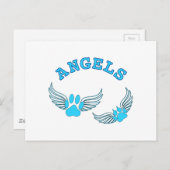 Engel-Pfoten in blau Postkarte (Vorne/Hinten)
