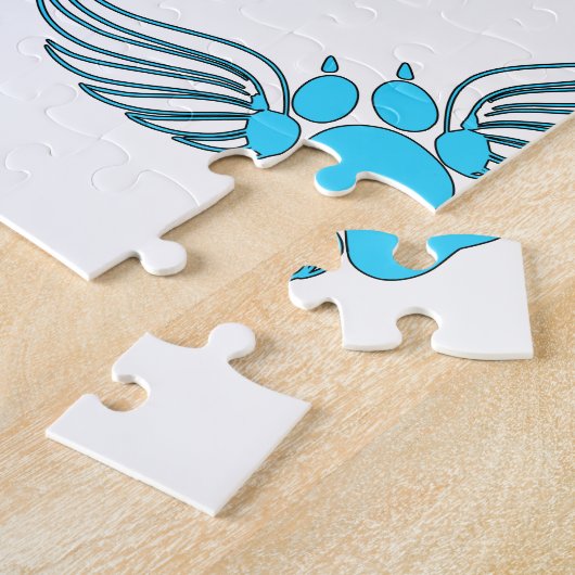 Engel-Pfoten in blau Puzzle (Seite)