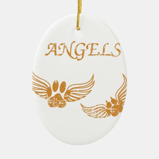 Engel-Pfoten Keramikornament (Vorne)