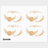 Engel-Pfoten Ovaler Aufkleber (Blatt)