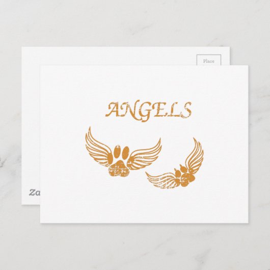 Engel-Pfoten Postkarte (Vorne/Hinten)