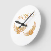 Engel-Pfoten Runde Wanduhr (Winkel)