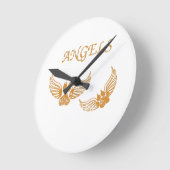 Engel-Pfoten Runde Wanduhr (Winkel)