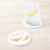 Engel-Pfoten Sandstein Untersetzer (Seite)