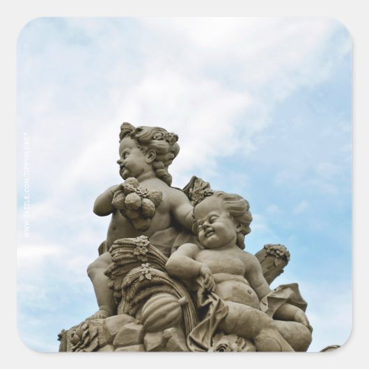 Engel Quadratischer Aufkleber (Vorderseite)