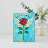 Engel Rose Beileid  Postkarte (Stehend Vorderseite)