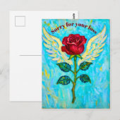 Engel Rose Beileid  Postkarte (Vorne/Hinten)