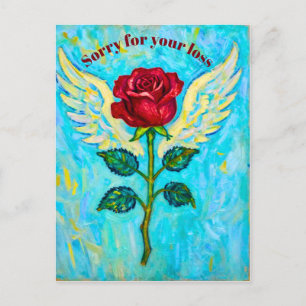 Engel Rose Beileid  Postkarte