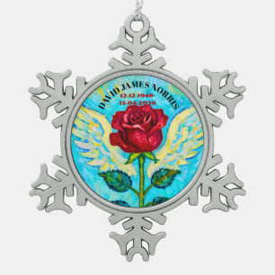 Engel-Rose Mitgefühl Schneeflocken Zinn-Ornament