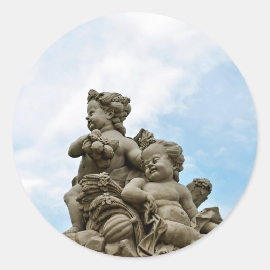 Engel Runder Aufkleber (Vorderseite)