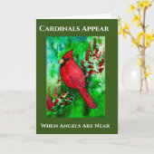 Engel scheinen Kardinäle sind nahe Beileid Verlust Karte (Gelbe Blume)