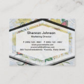 Engel, Schmetterlinge und Blumen im Gelb Visitenkarte (Rückseite)