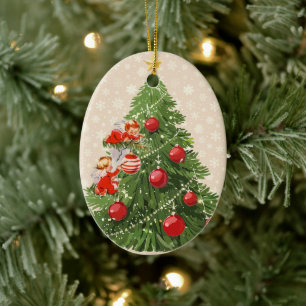Engel schmücken den Weihnachtsbaum Keramik Ornament