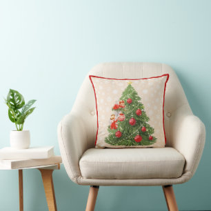 Engel schmücken den Weihnachtsbaum Kissen