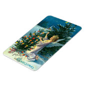 Engel schmückt Weihnachtsbaum 2 Magnet (Linke Seite)