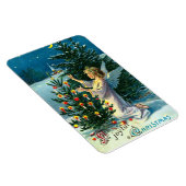 Engel schmückt Weihnachtsbaum 2 Magnet (Rechte Seite)