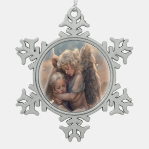 Engel Schneeflocken Zinn-Ornament