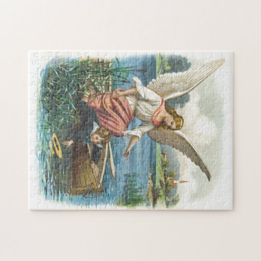 Engel Schutzengel und Junge im Boot Puzzle (Horizontal)