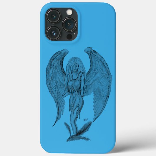 Engel Schwarz-Blau-Design Case-Mate iPhone Hülle (Rückseite)