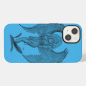 Engel Schwarz-Blau-Design iPhone Hülle (Rückseite (Horizontal))