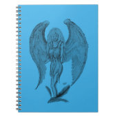 Engel Schwarz-Blau-Design Notizblock (Vorderseite)