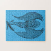 Engel Schwarz-Blau-Design Puzzle (Horizontal)