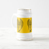 Engel - Schwarz-Gelb-Design Bierglas (Vorderseite Links)