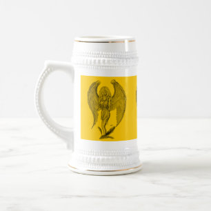Engel - Schwarz-Gelb-Design Bierglas