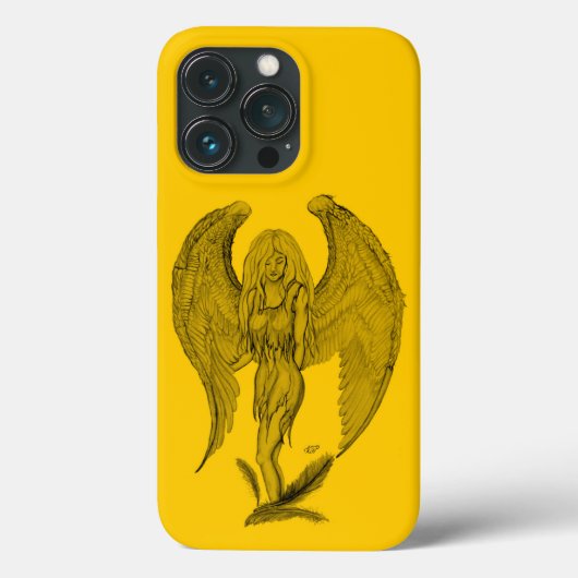 Engel - Schwarz-Gelb-Design Case-Mate iPhone Hülle (Rückseite)