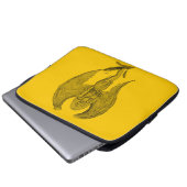 Engel - Schwarz-Gelb-Design Laptopschutzhülle (Vorne Knopf)