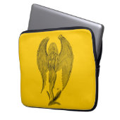 Engel - Schwarz-Gelb-Design Laptopschutzhülle (Vorderseite Links)
