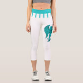 Engel , Schwarz und Grün Capri Leggings (Vorderseite)