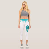 Engel , Schwarz und Grün Capri Leggings (Vorderseite)