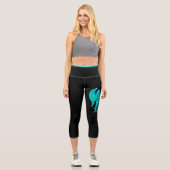 Engel , Schwarz und Grün Capri Leggings (Vorderseite)