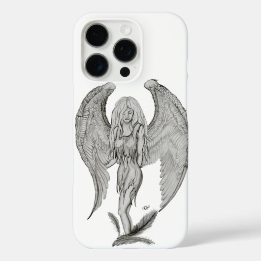 Engel - Schwarz-Weiß-Design Case-Mate iPhone Hülle (Rückseite)