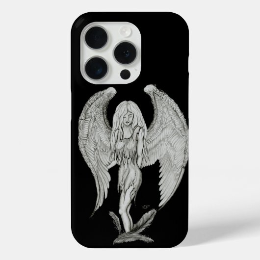Engel - Schwarz-Weiß-Design Case-Mate iPhone Hülle (Rückseite)