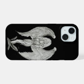 Engel - Schwarz-Weiß-Design iPhone 15 Hülle (Rückseite (Horizontal))
