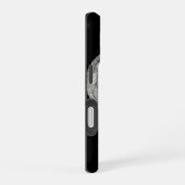 Engel - Schwarz-Weiß-Design iPhone 16 Hülle (Rechte Seite)