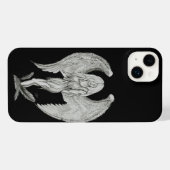 Engel - Schwarz-Weiß-Design iPhone Hülle (Rückseite (Horizontal))