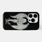 Engel - Schwarz-Weiß-Design iPhone Hülle (Rückseite (Horizontal))