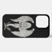 Engel - Schwarz-Weiß-Design iPhone Hülle (Rückseite (Horizontal))