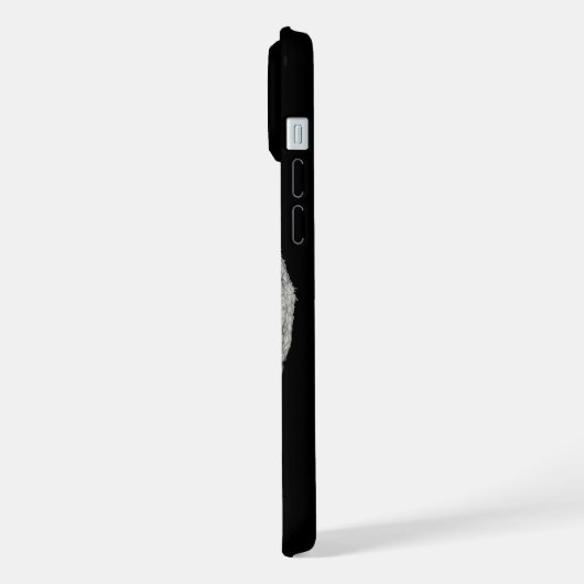 Engel - Schwarz-Weiß-Design iPhone Hülle (Linke Seite)