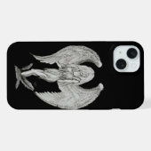 Engel - Schwarz-Weiß-Design iPhone Hülle (Rückseite (Horizontal))