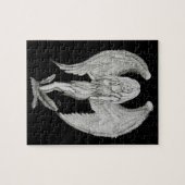 Engel Schwarz-Weiß-Design Puzzle (Horizontal)