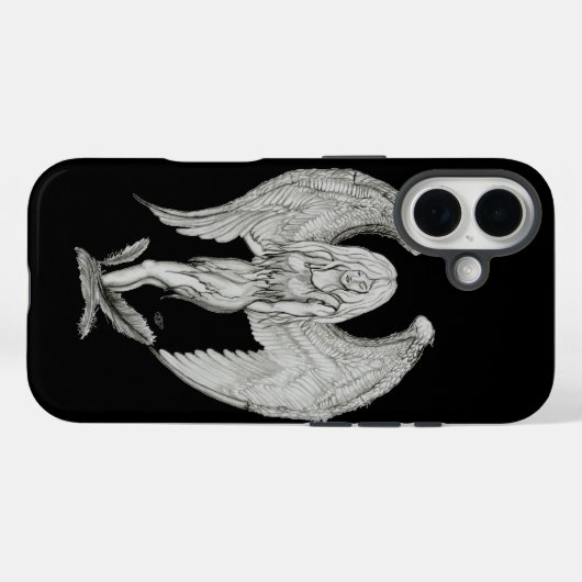 Engel - Schwarzweiß-Design Case-Mate iPhone Hülle (Rückseite (Horizontal))